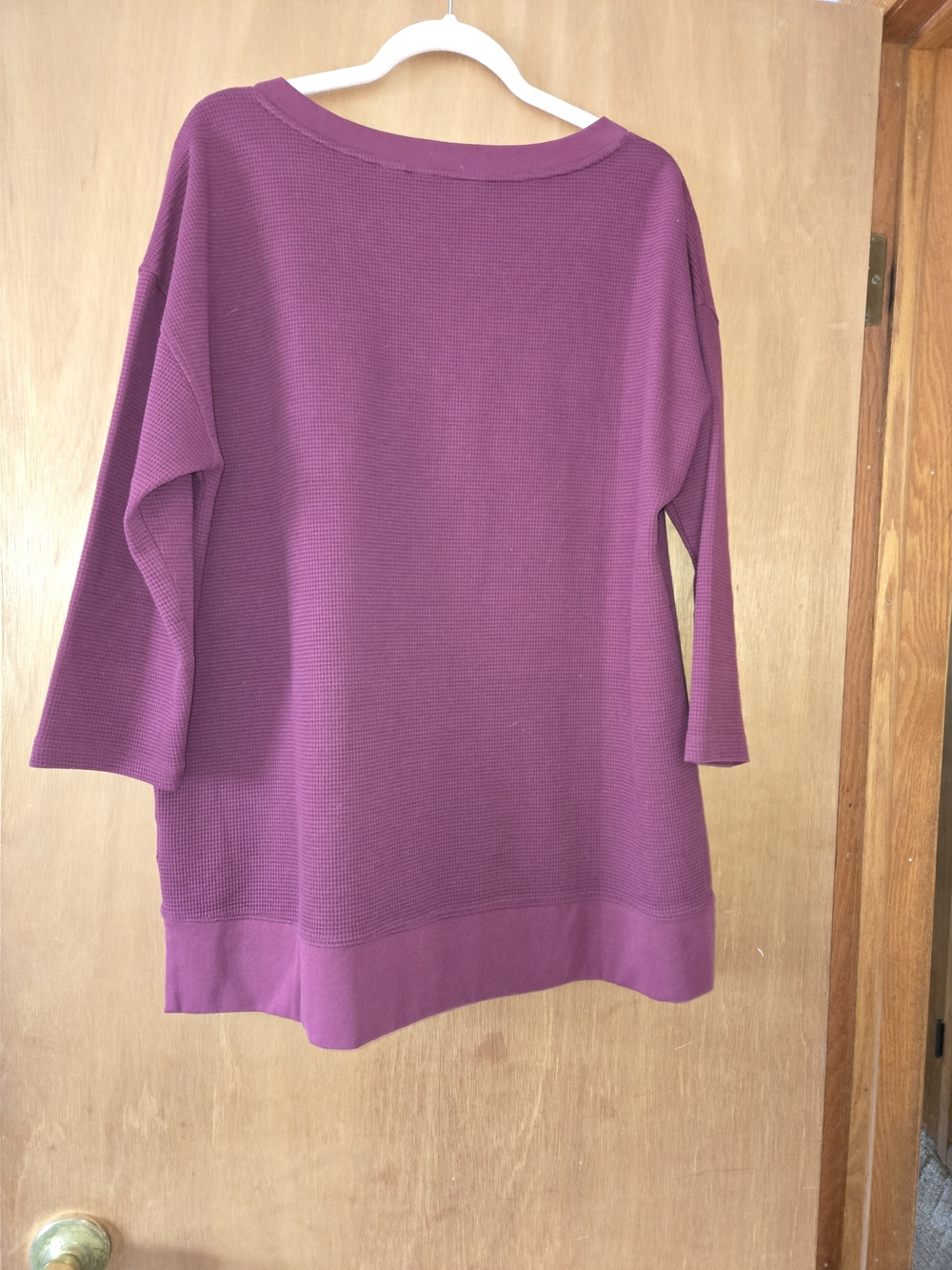Lands' End Women's V-Neck Tunic Sweater — Plum - Picture 3 of 4